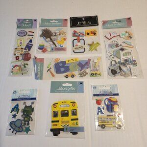 Boy School  Toys scrapbook sticker bundle Craft DIY lot of 8
